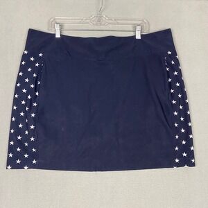 Antigua Womens Navy Blue Star Print Desert Dry Golf Skort‎ Size 16 Patriotic